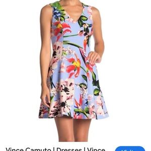 Vince Camuto Floral Print Dress - Multicolor Size 4